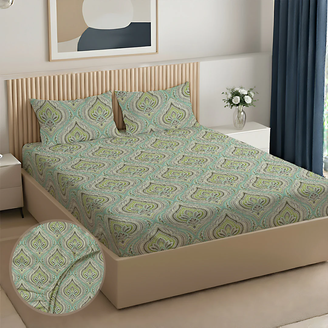 Serene Nest Printed Fitted Sheet Set - Image 146
