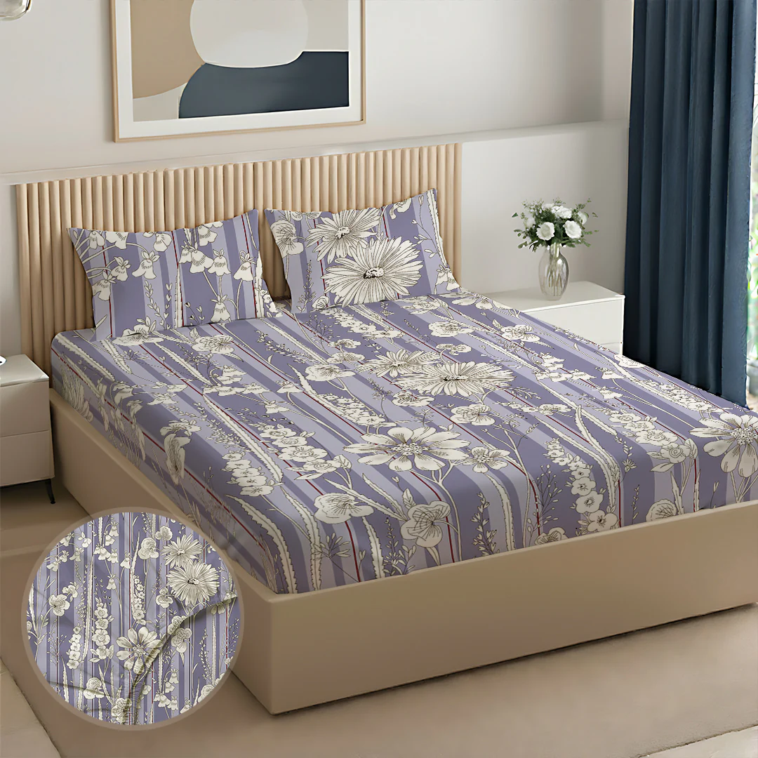 Serene Nest Printed Fitted Sheet Set - Image 154