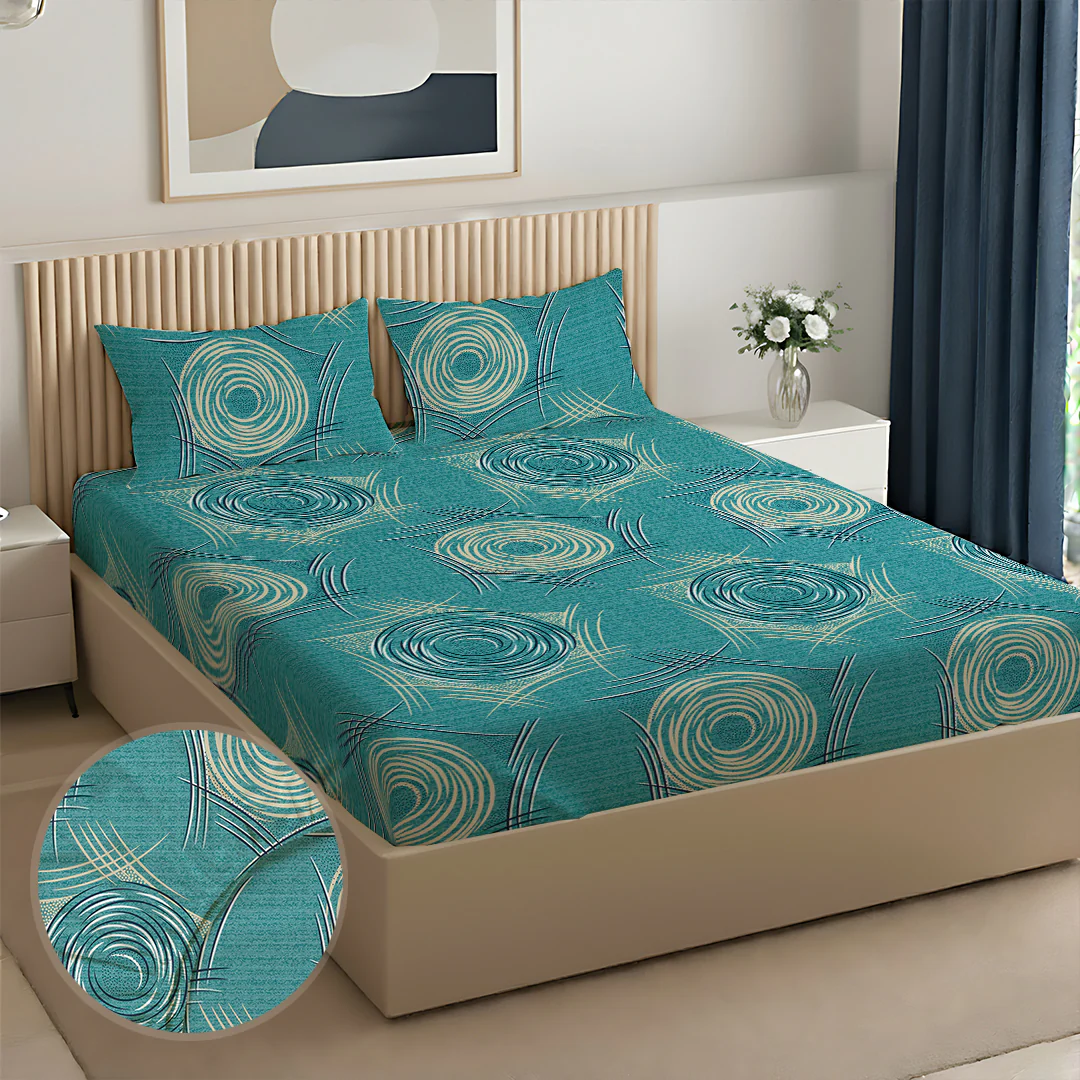 Serene Nest Printed Fitted Sheet Set - Image 157