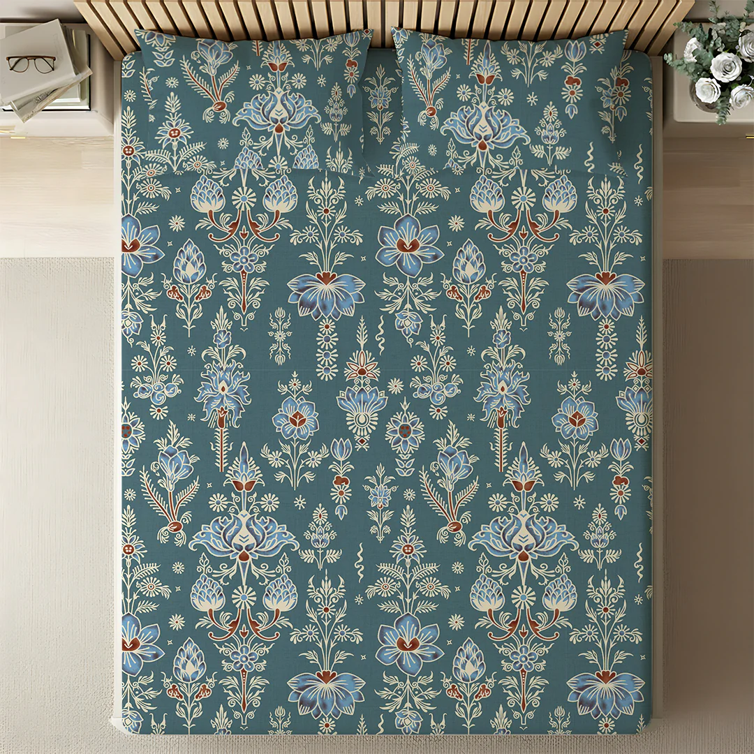 Serene Nest Printed Fitted Sheet Set - Image 174