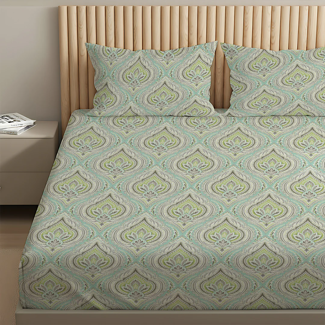 Serene Nest Printed Fitted Sheet Set - Image 184