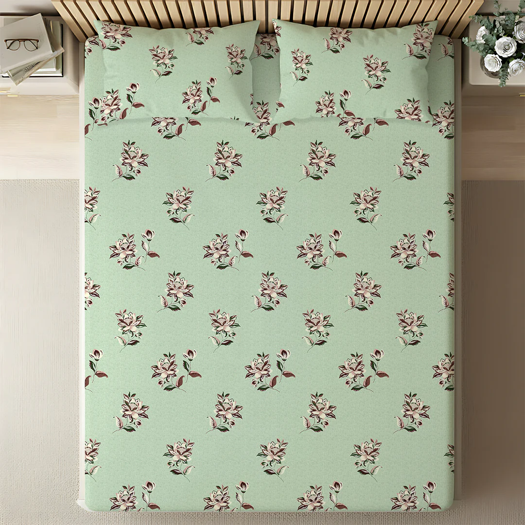 Serene Nest Printed Fitted Sheet Set - Image 185