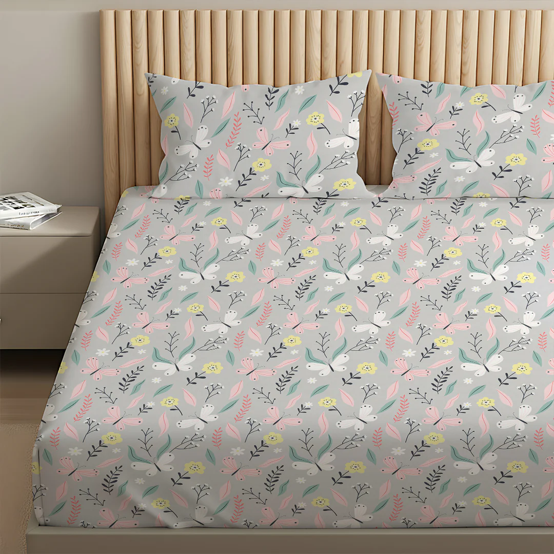 Serene Nest Printed Fitted Sheet Set - Image 197