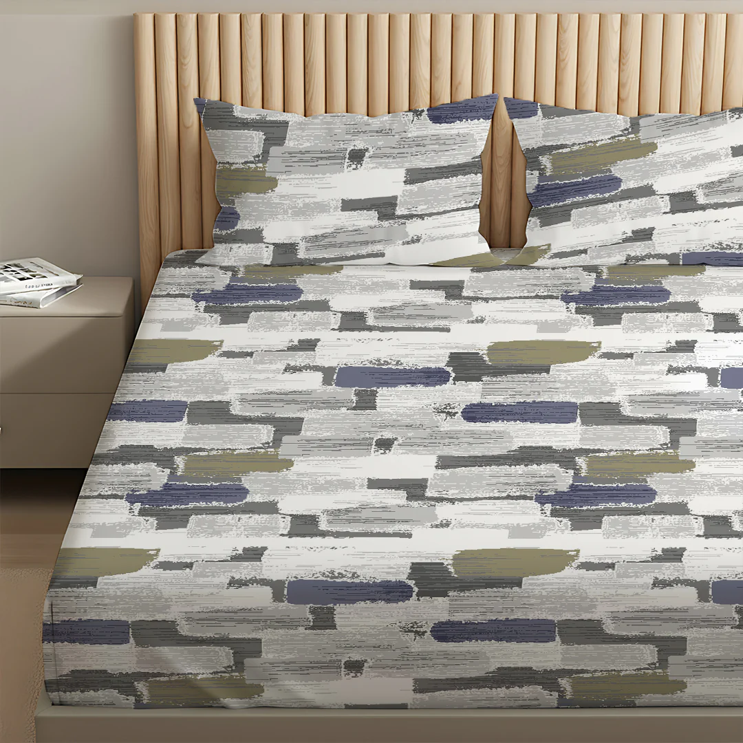 Serene Nest Printed Fitted Sheet Set - Image 198