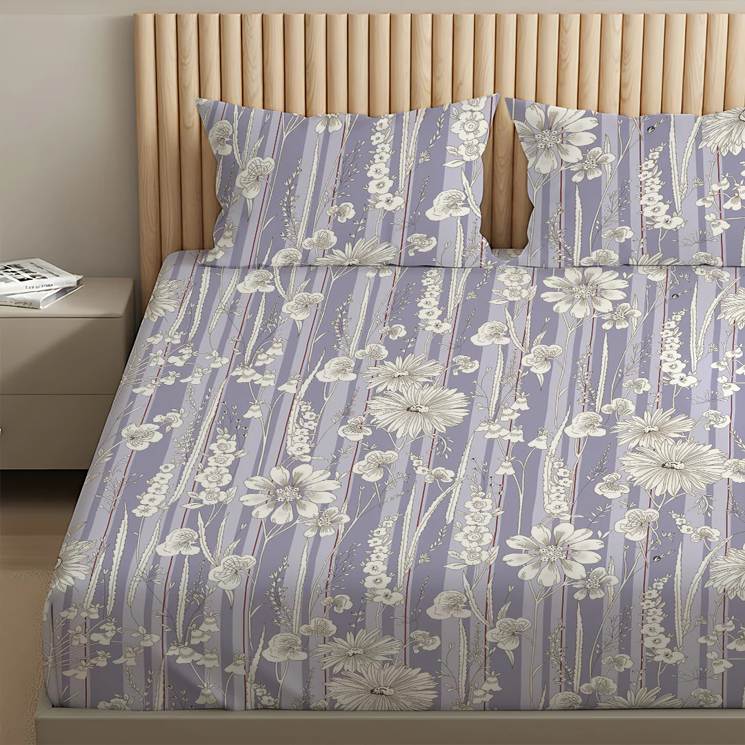 Serene Nest Printed Fitted Sheet Set - Image 2
