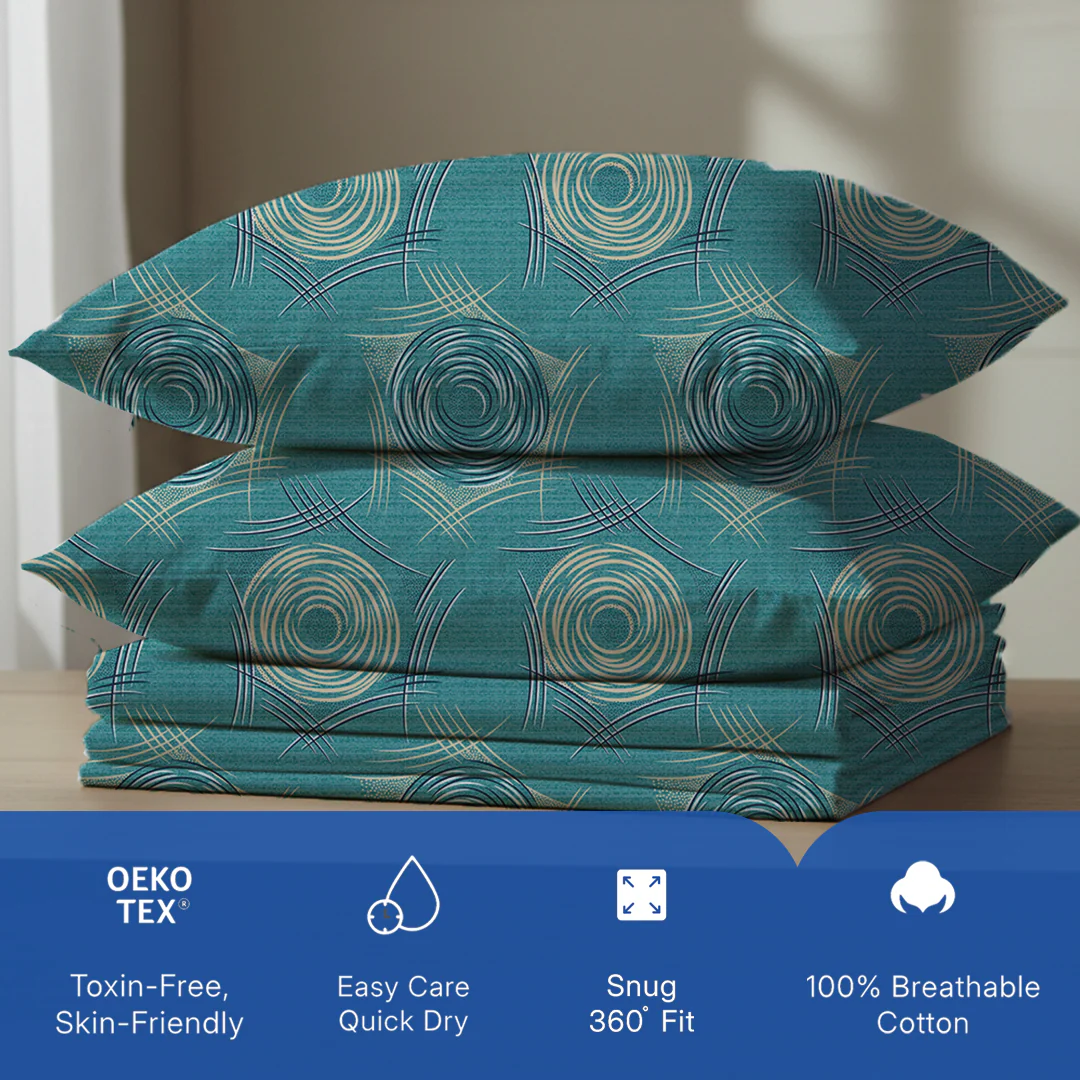 Serene Nest Printed Fitted Sheet Set - Image 49