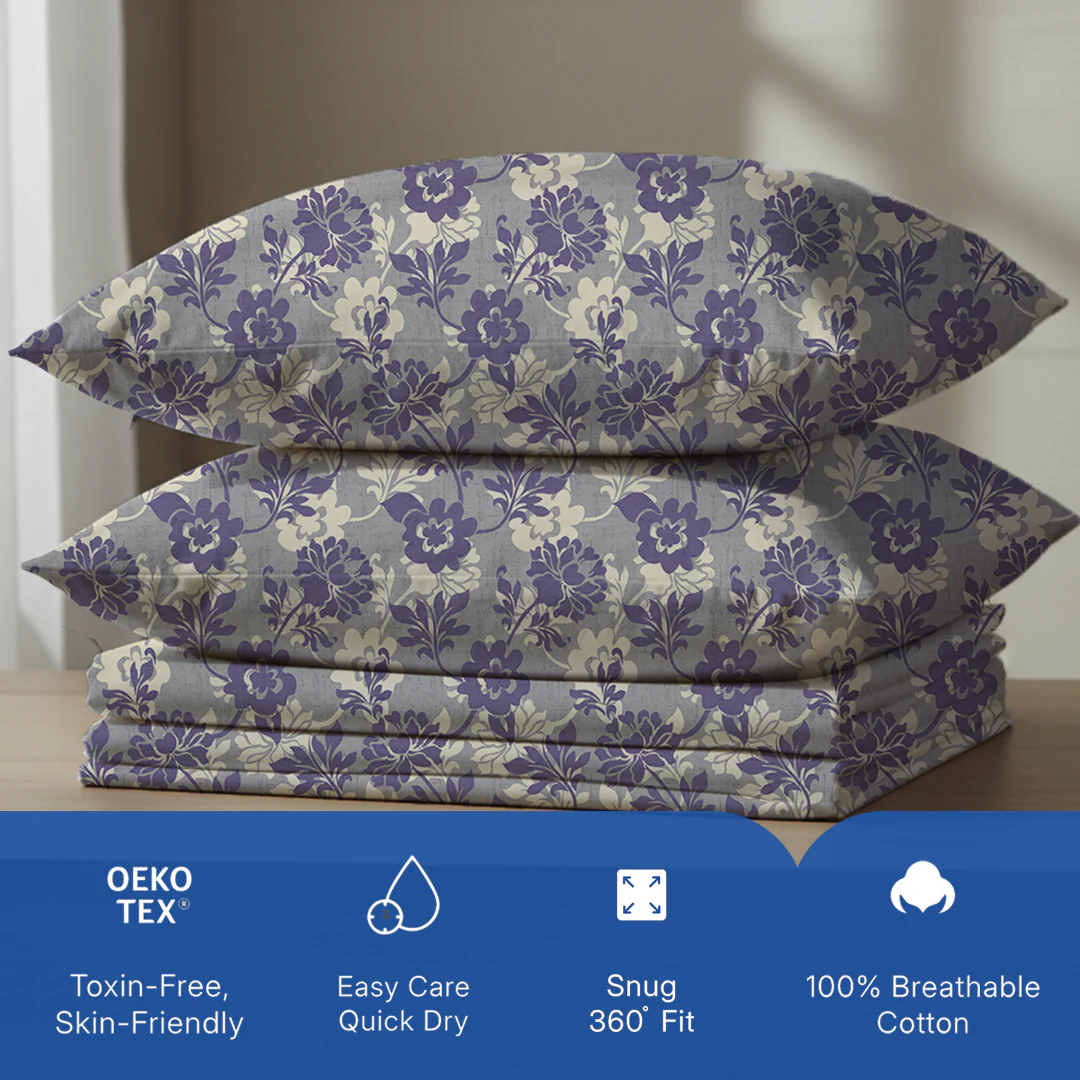 Serene Nest Printed Fitted Sheet Set - Image 50