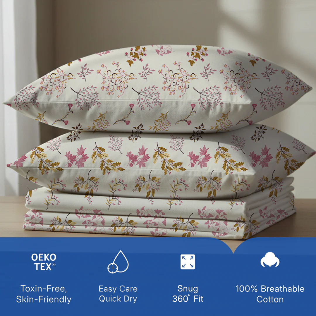 Serene Nest Printed Fitted Sheet Set - Image 53