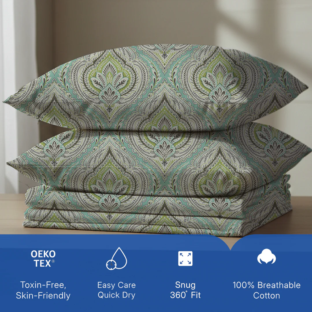 Serene Nest Printed Fitted Sheet Set - Image 63