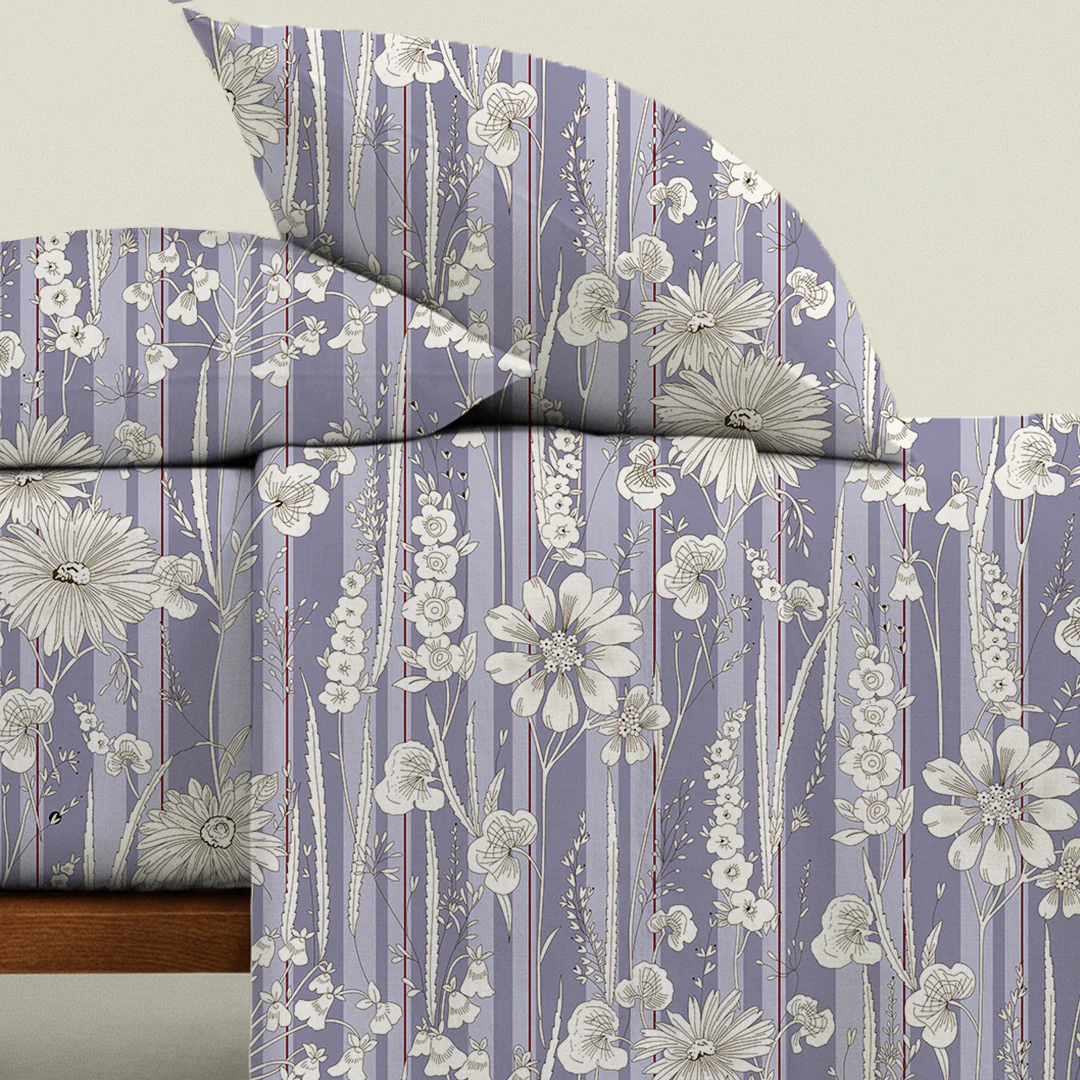Serene Nest Printed Fitted Sheet Set - Image 8