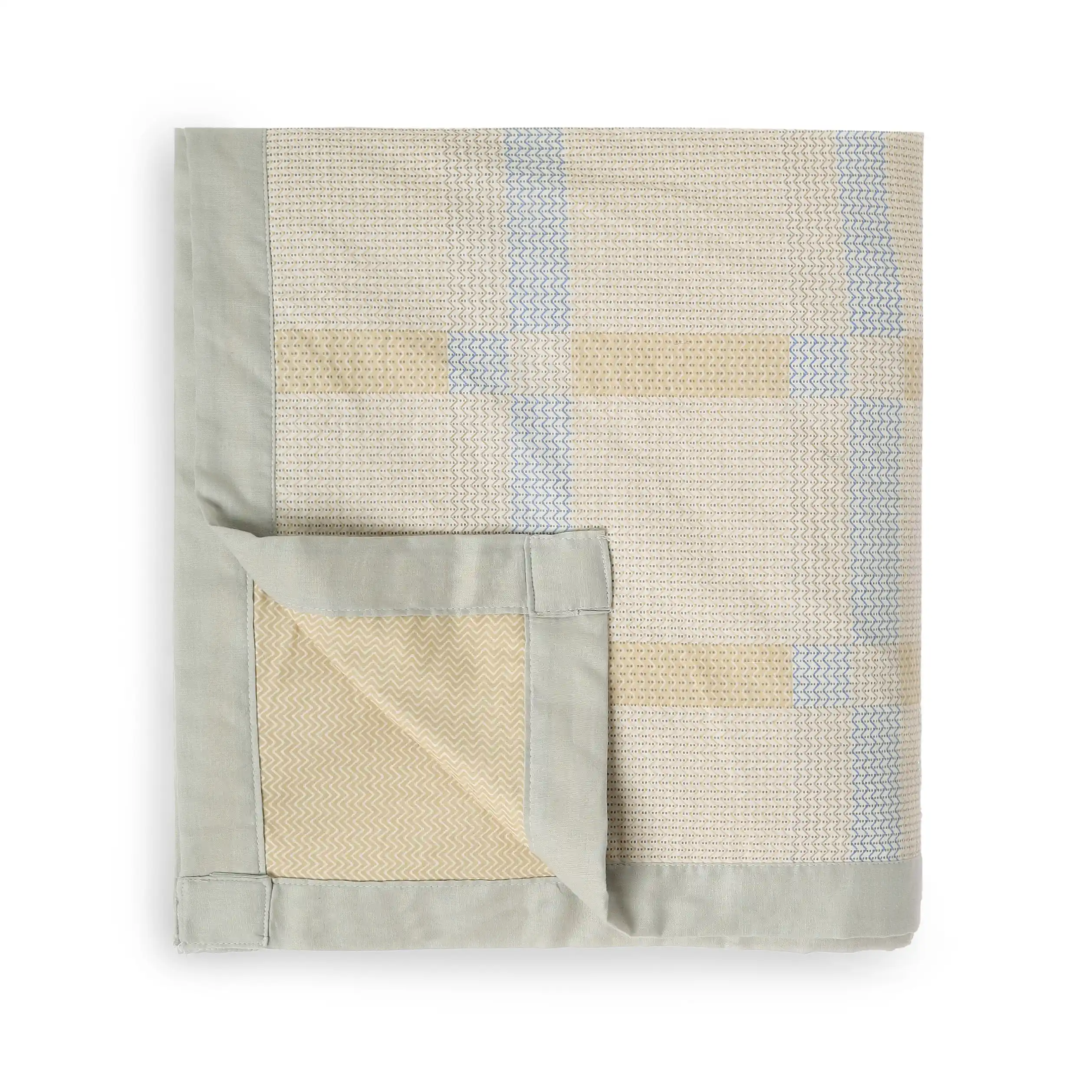 Threadscapes | Woven Textured Printed Reversible Dohar with Super Soft Flannel Layering-Sand - Image 4