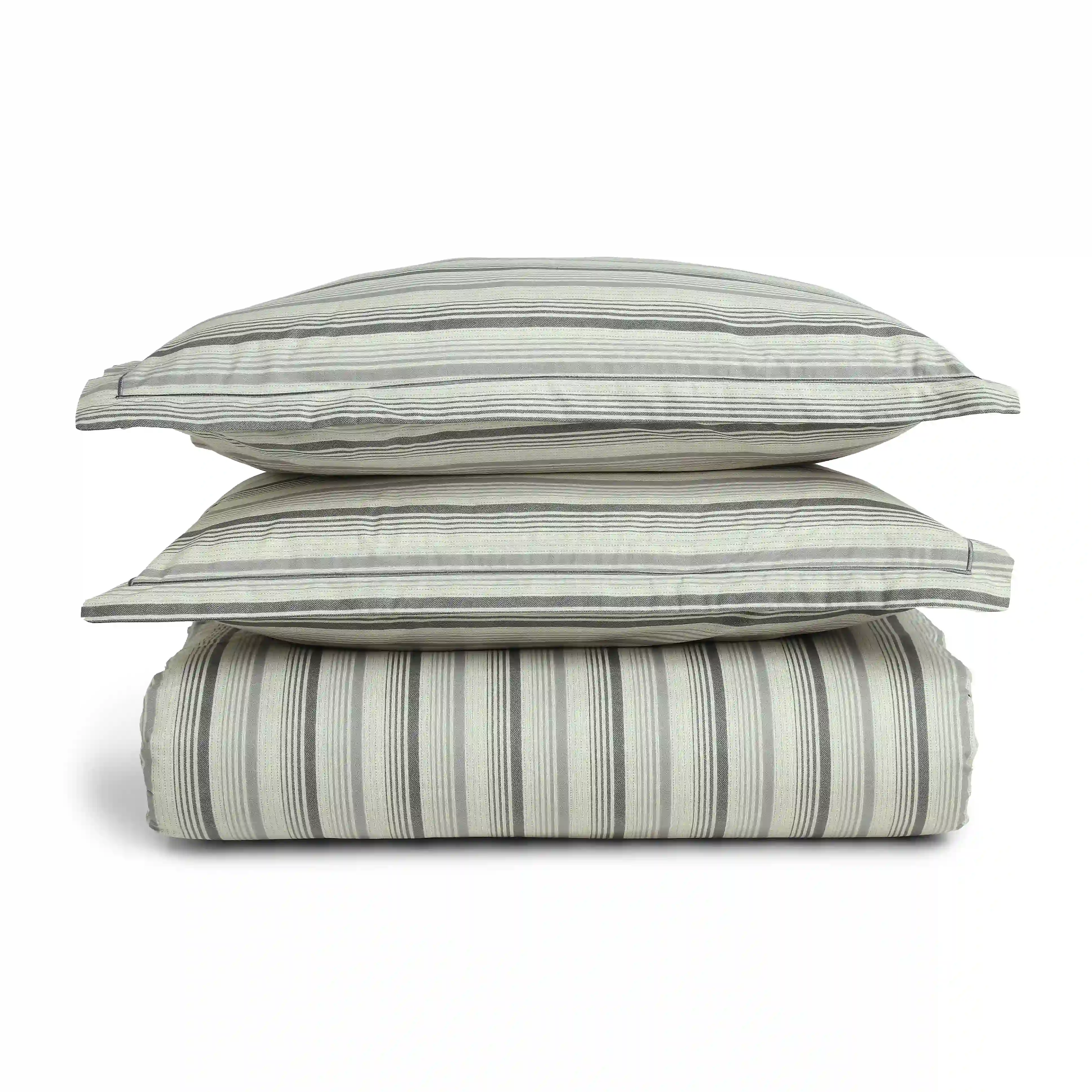 Threadscapes | Woven Textured Printed Cotton Fitted Sheet Set | Pillow Cover with Merrow Hem Treatment-Black & White - Image 5