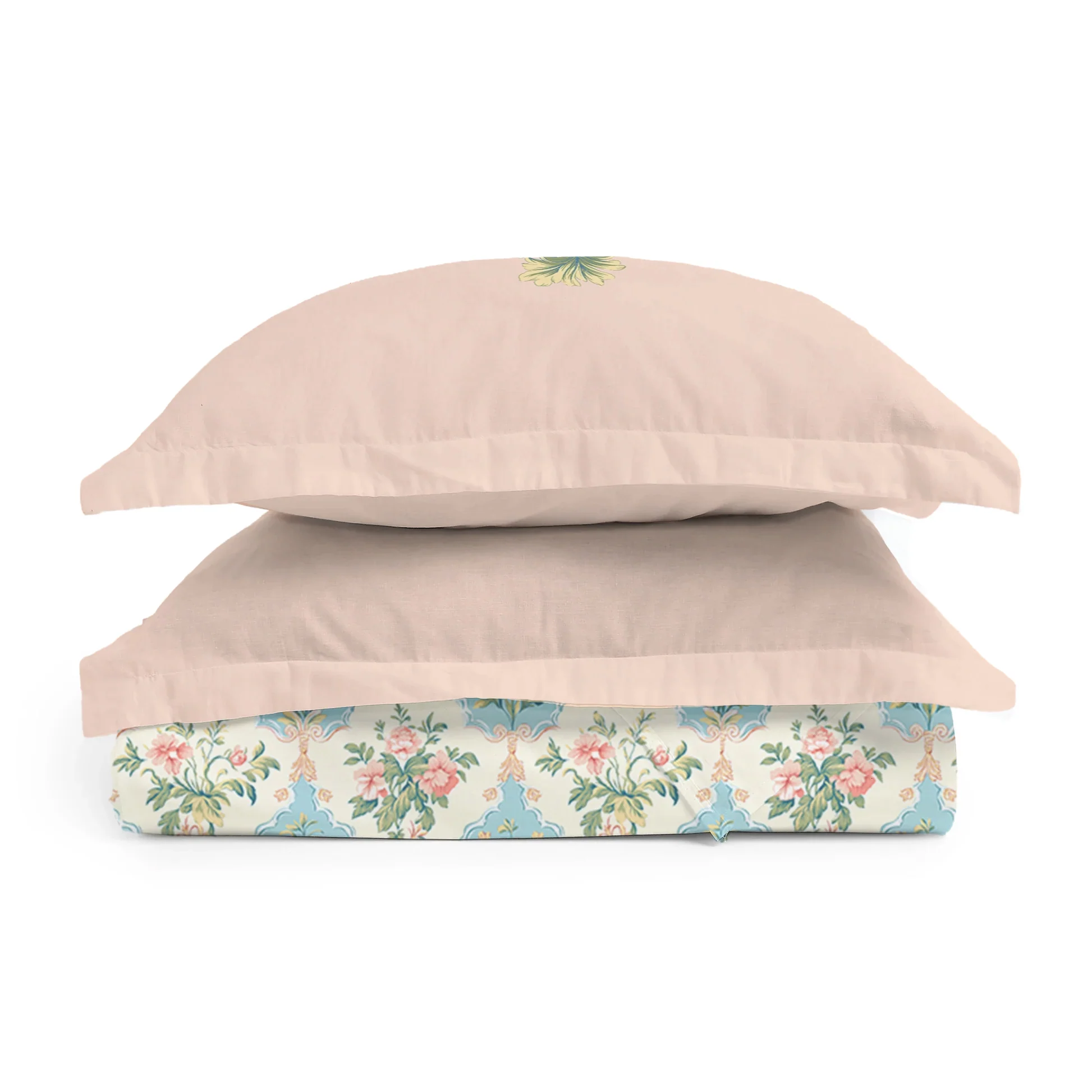 Udyan Tales | Enchanted Floral Printed Cotton Bedsheet Set - Flamingo Pink - Image 4
