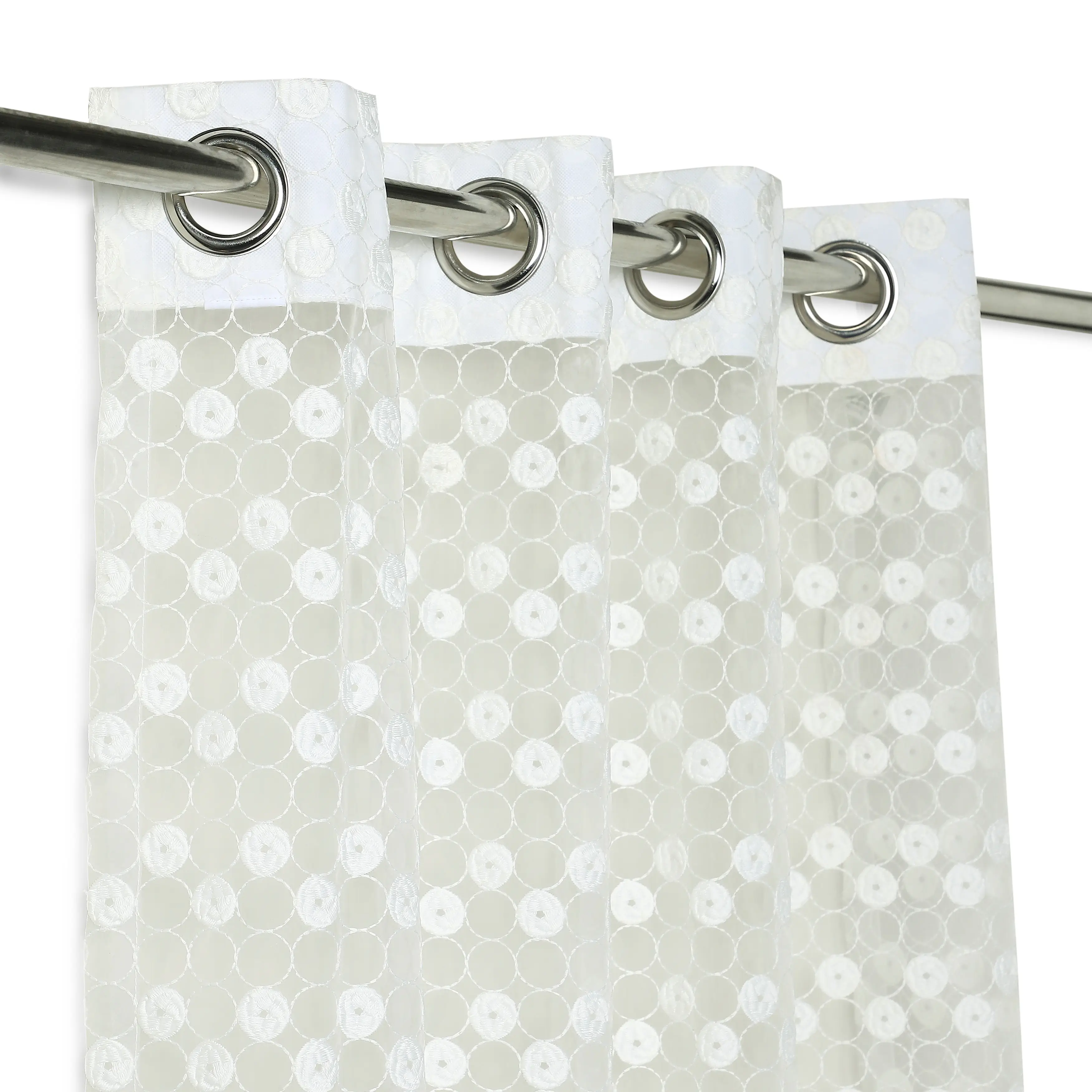 Velina Set Of 2 Embroidered Sheer Readymade Curtains | Beyond Circles - Image 2