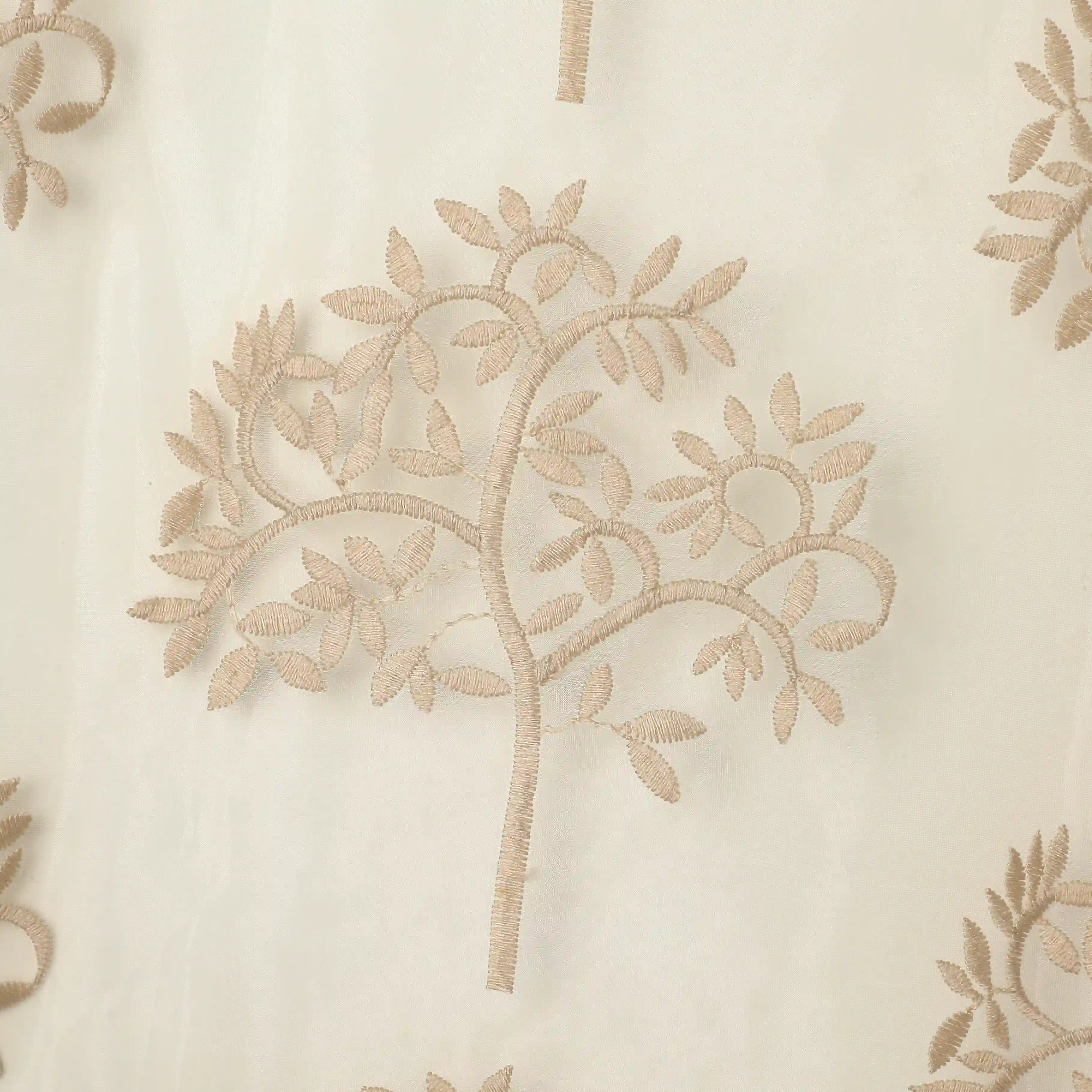 Velina Set Of 2 Embroidered Sheer Readymade Curtains | Botanical Trails - Image 12