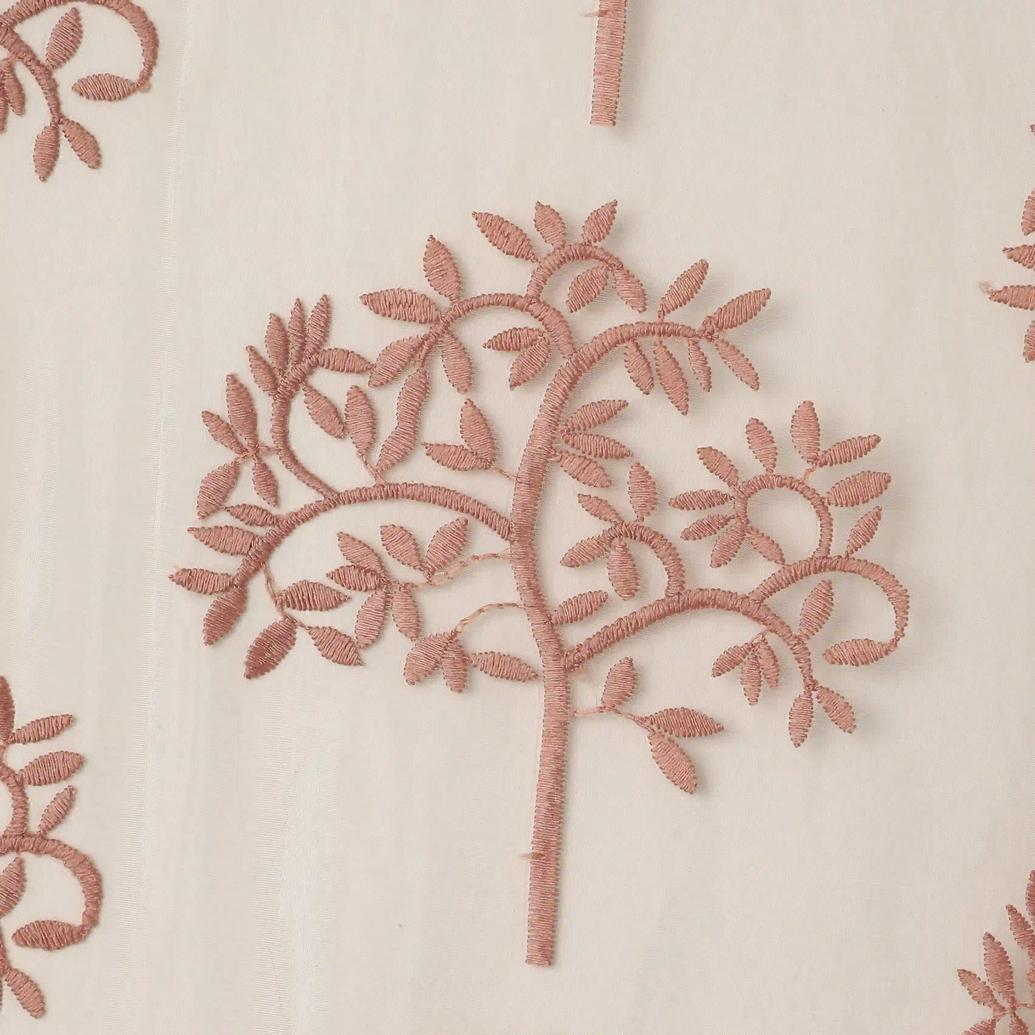 Velina Set Of 2 Embroidered Sheer Readymade Curtains | Botanical Trails - Image 20