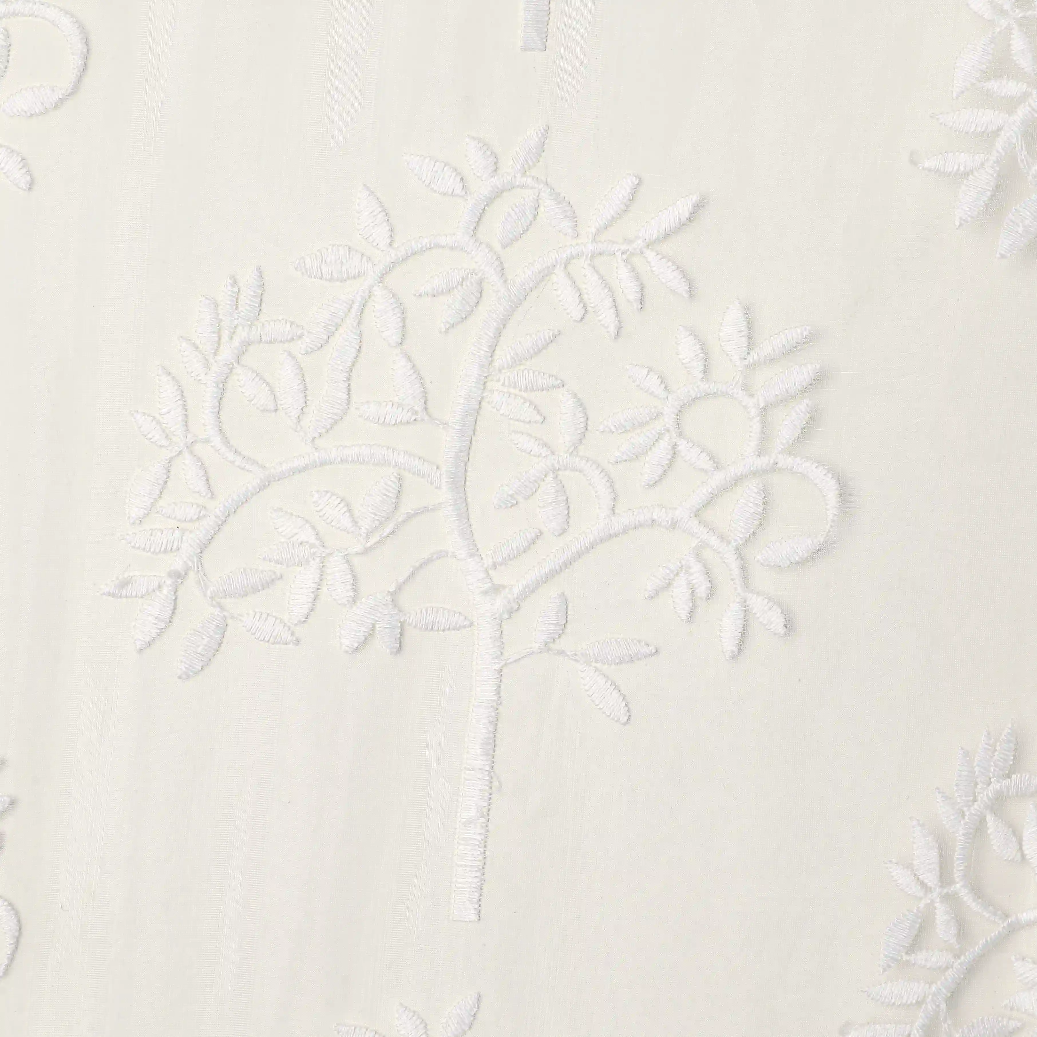Velina Set Of 2 Embroidered Sheer Readymade Curtains | Botanical Trails - Image 4