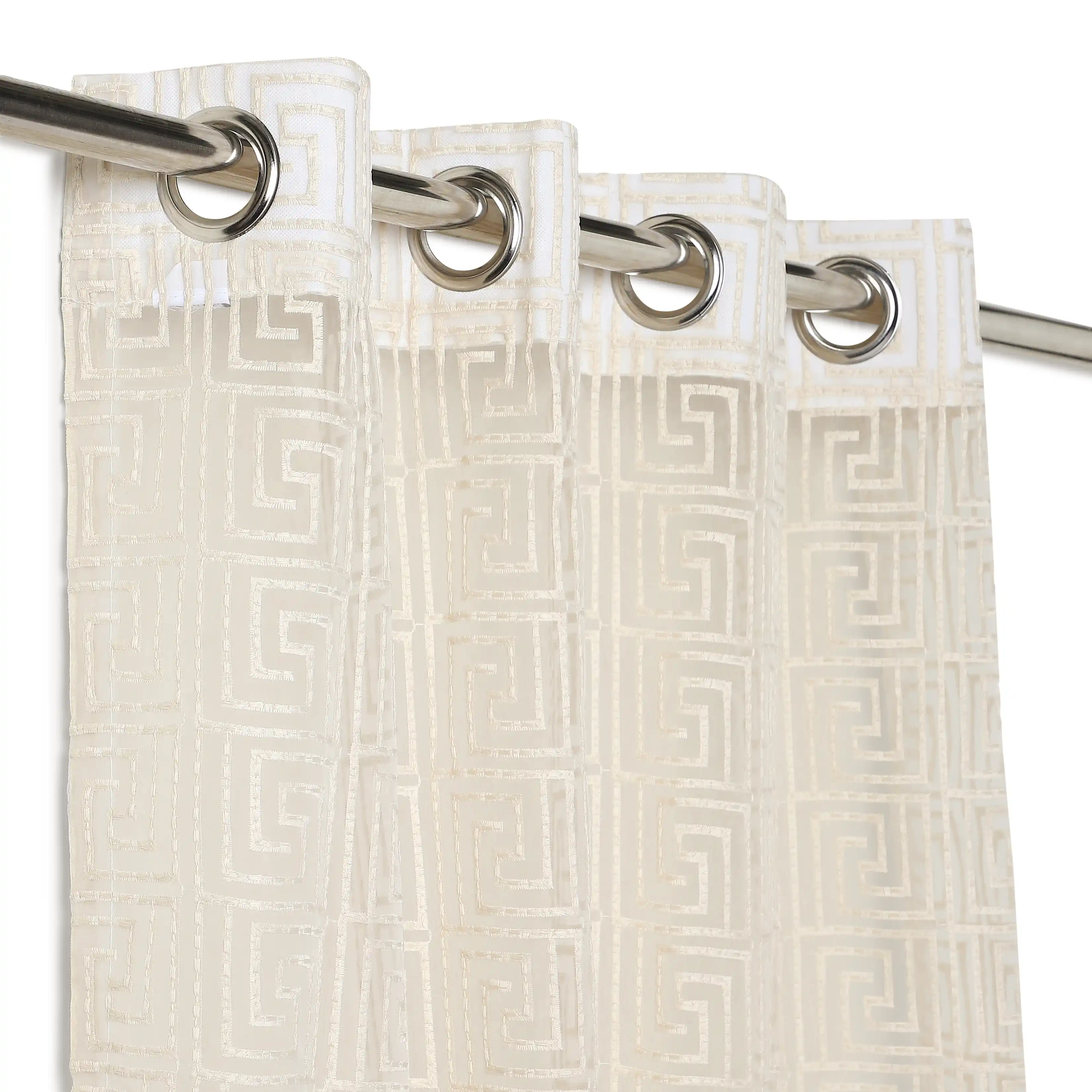 Velina Set Of 2 Embroidered Sheer Readymade Curtains | Modern Maze - Image 2