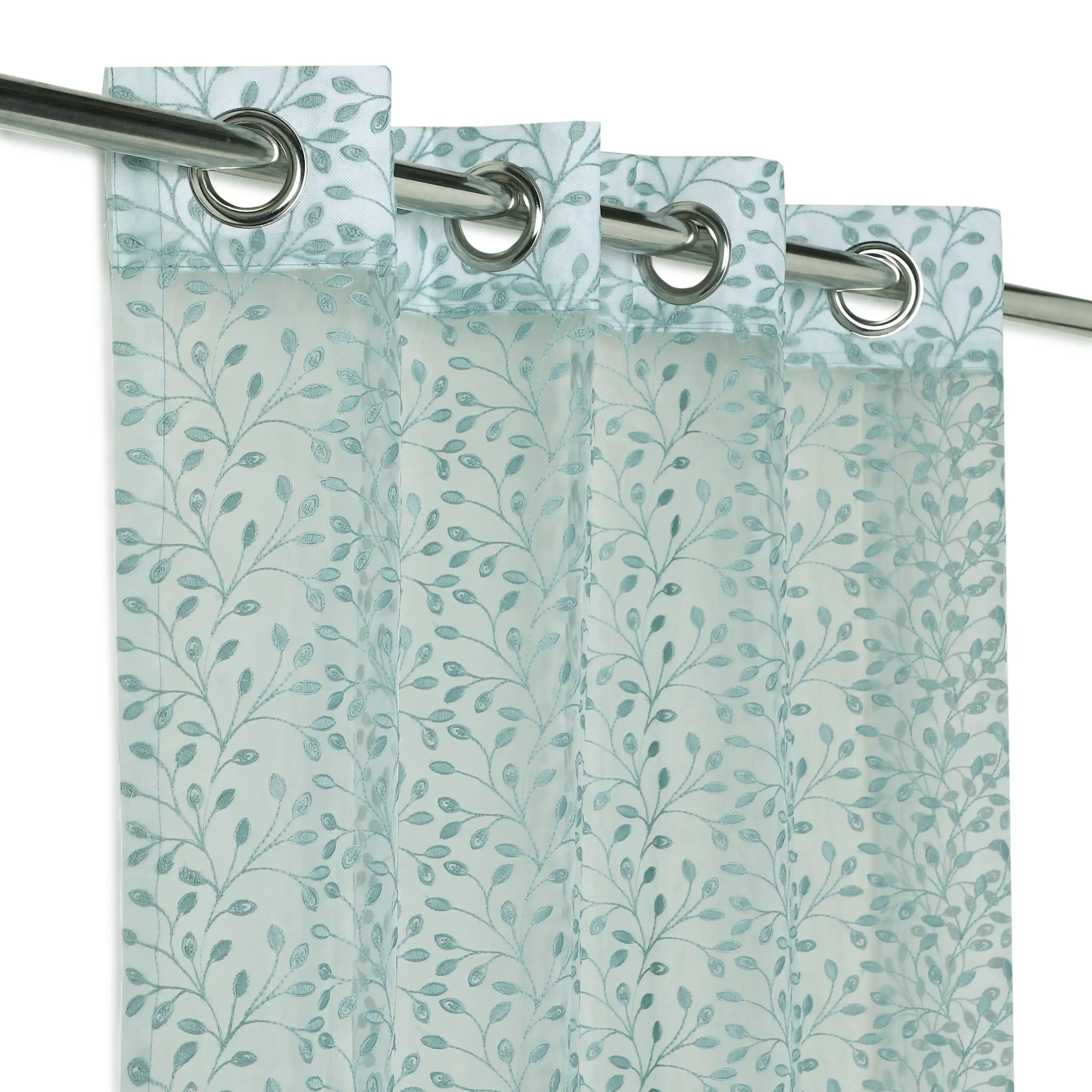Velina Set Of 2 Embroidered Sheer Readymade Curtains | Threaded Story - Image 10