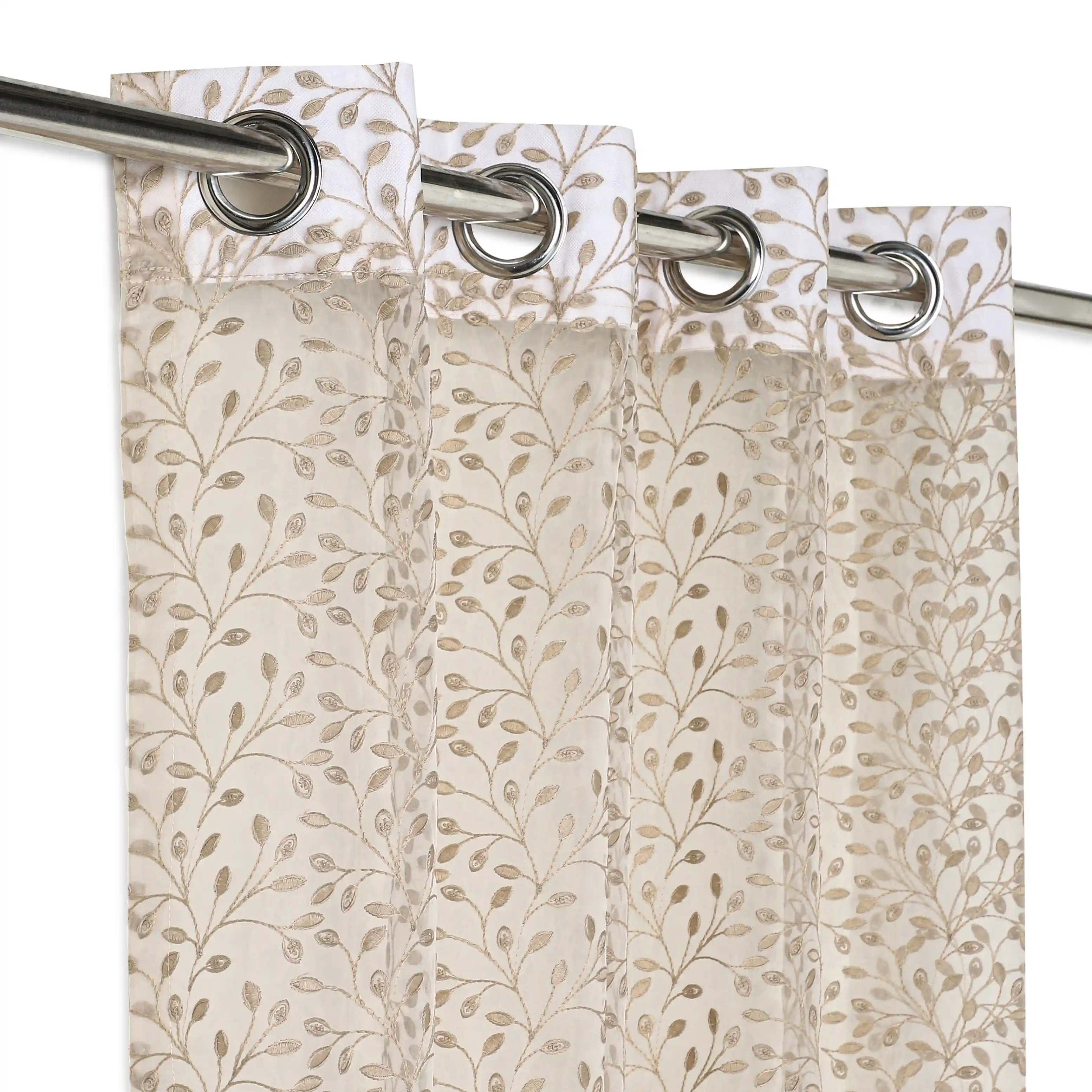Velina Set Of 2 Embroidered Sheer Readymade Curtains | Threaded Story - Image 14