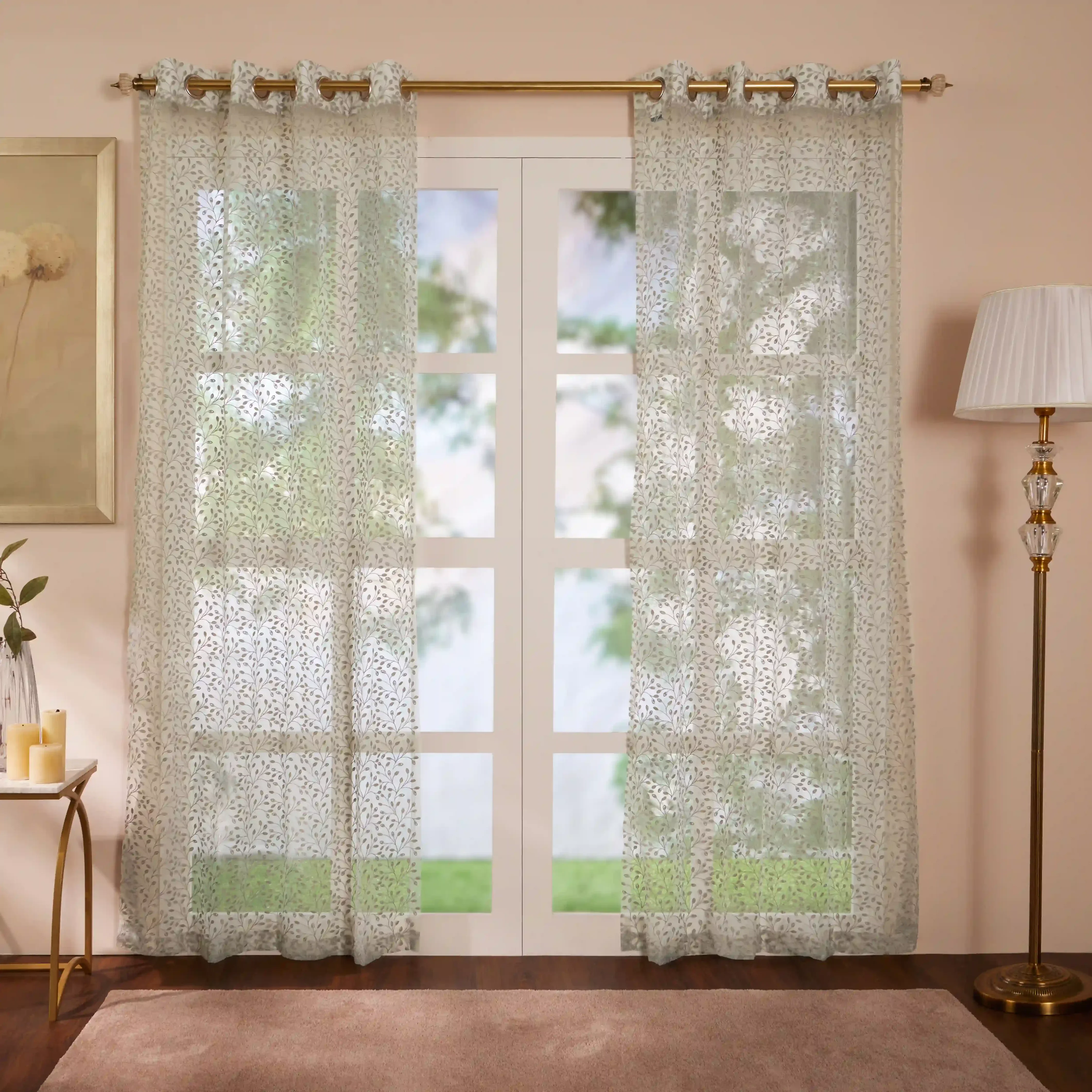 Velina Set Of 2 Embroidered Sheer Readymade Curtains | Threaded Story - Image 17