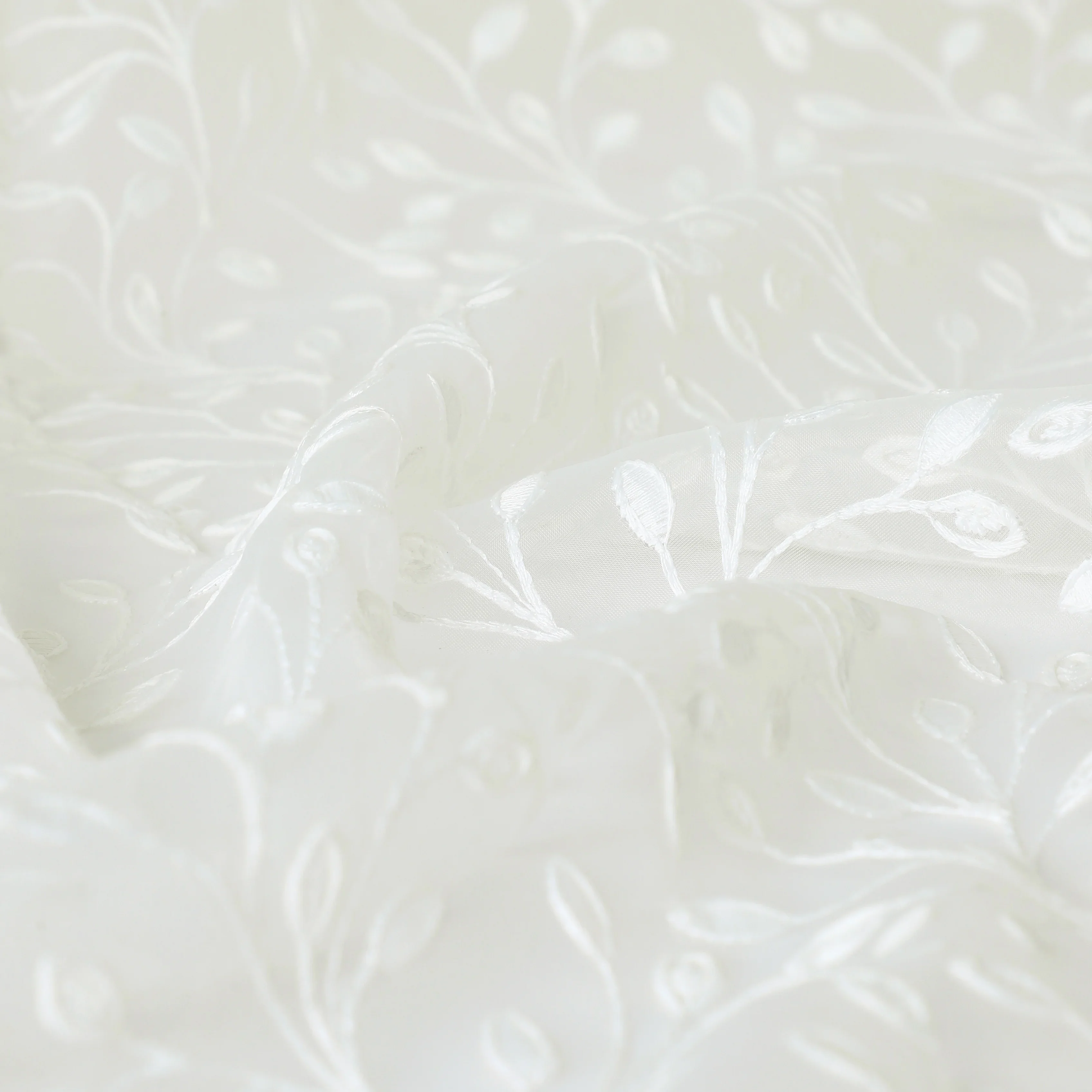 Velina Set Of 2 Embroidered Sheer Readymade Curtains | Threaded Story - Image 3