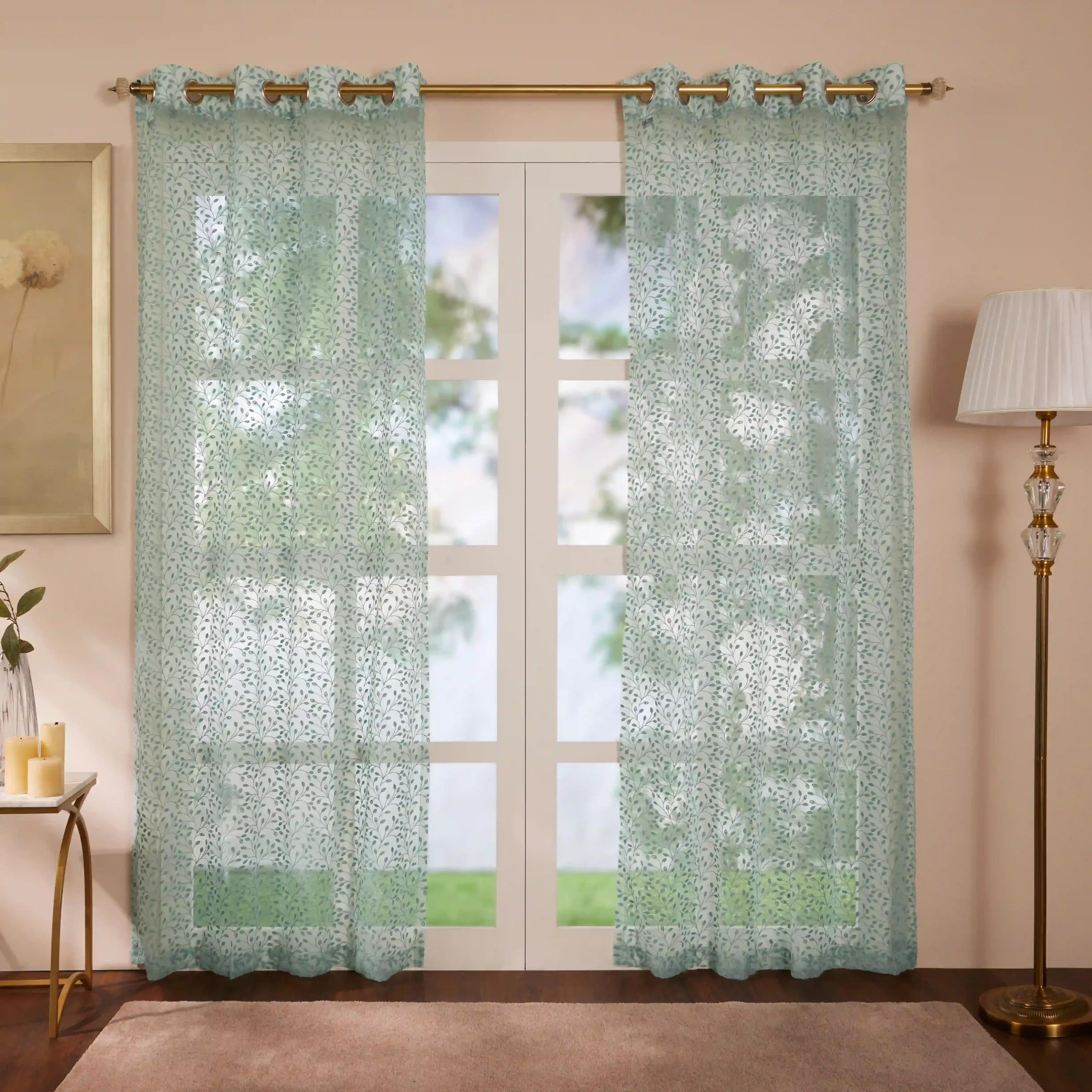 Velina Set Of 2 Embroidered Sheer Readymade Curtains | Threaded Story - Image 9