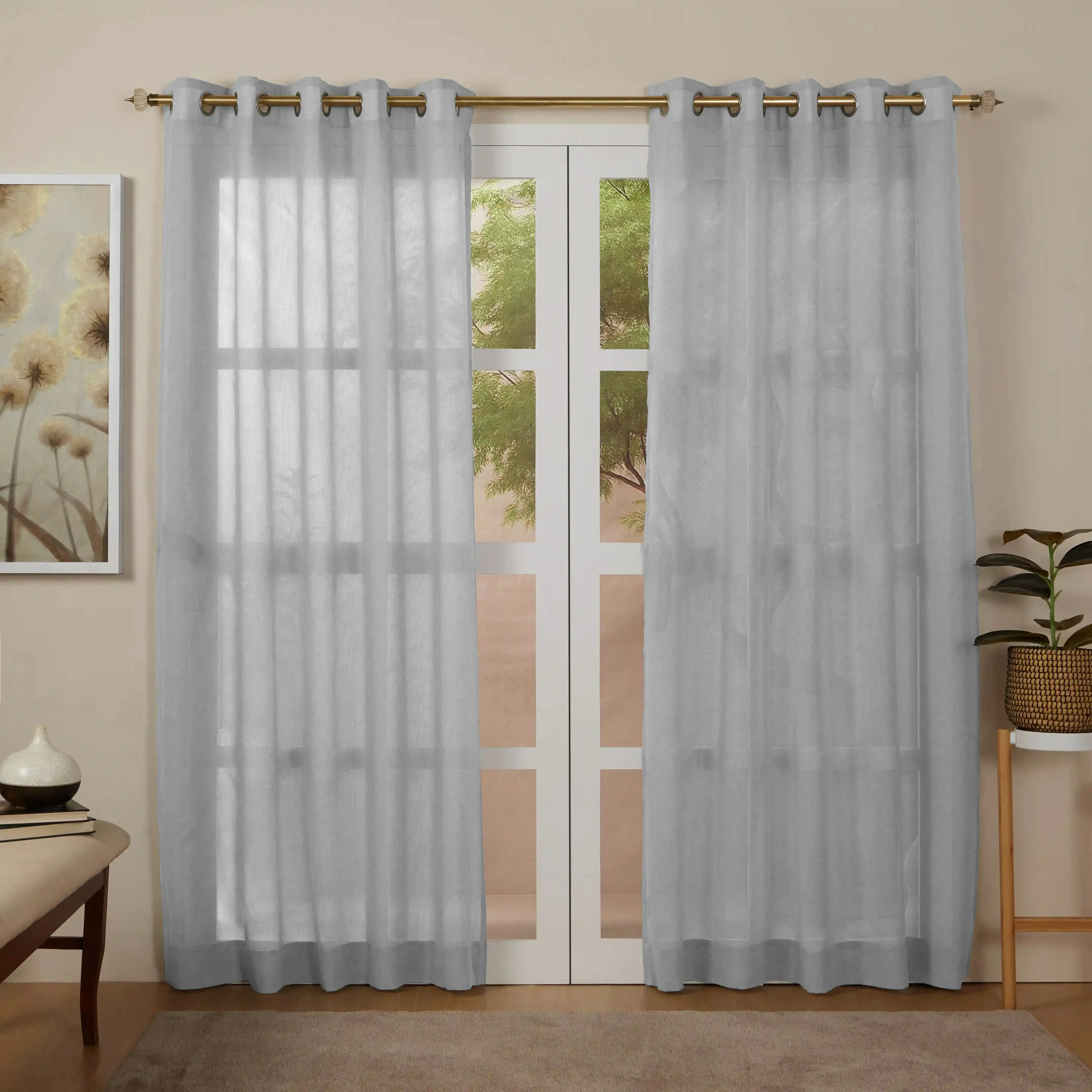 Velina Set Of 2 Sheer Readymade Curtains |
Sand & Shadow - Image 2