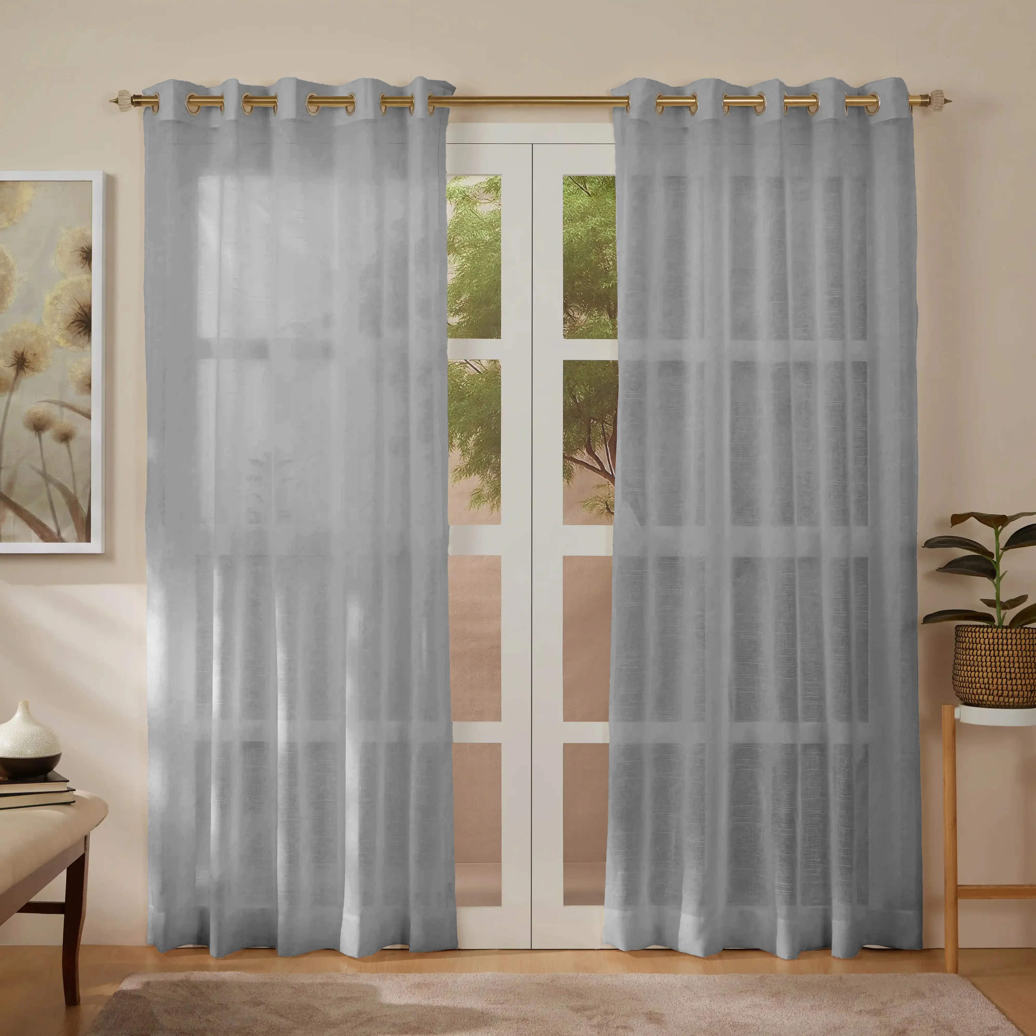Velina Set Of 2 Sheer Readymade Curtains | 
Tinted Hues - Image 15