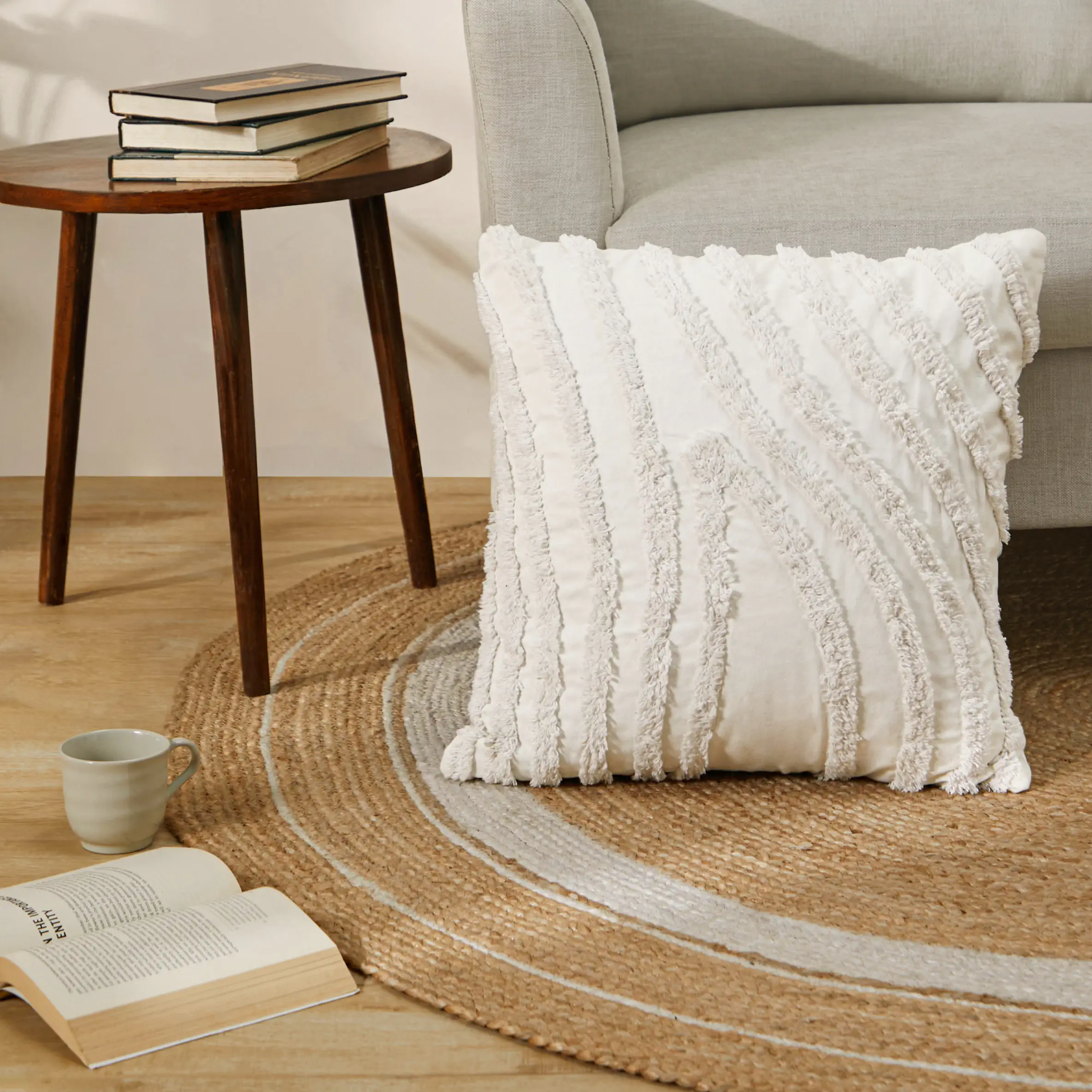 Vissencia 100% Cotton Tufted Cushion Cover | Wavy Flow - Image 4