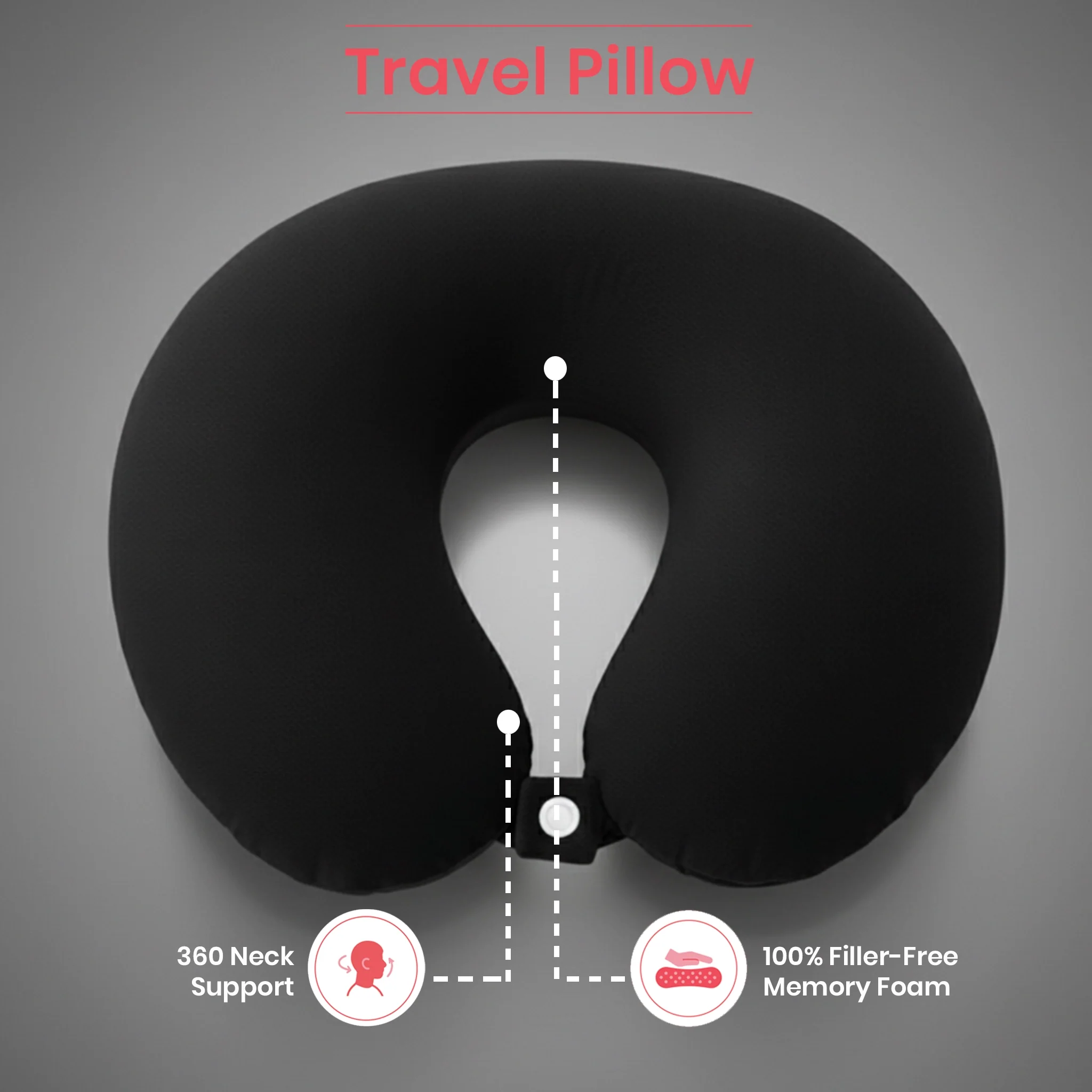 Wanderlust | Travel Neck Pillow | Black - Image 5