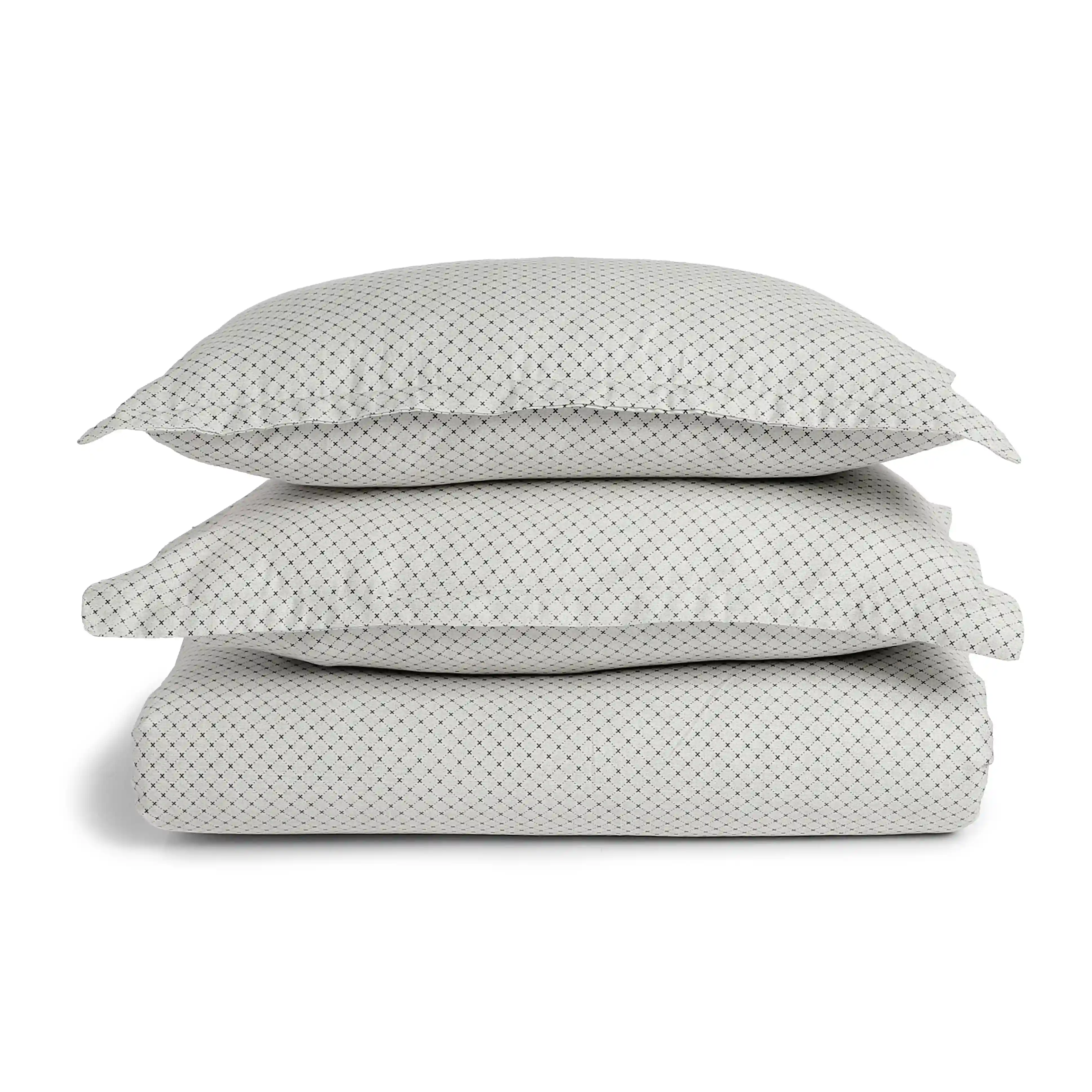 Yutori | 250 TC Modern Micro Printed Cotton Fitted Sheet Set | Pillow Cover with Merrow Hem Treatment - Image 26